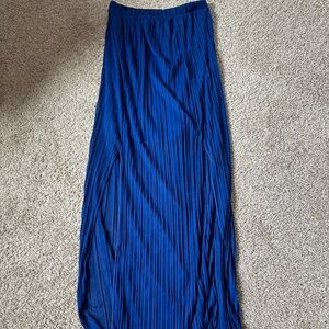 Blue Charlotte Russe pleated maxi skirt